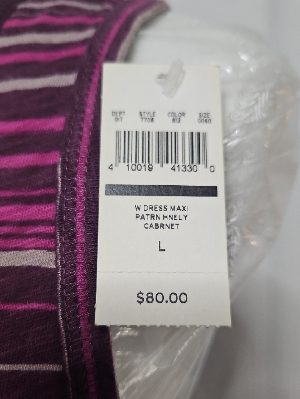Eddie Bauer Purple and Fuchsia Striped Sleeveless Dress - Picture 7 of 8